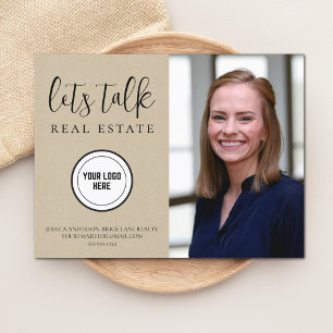 Modern Kraft Paper Real Estate Marketing Add Logo  Postcard