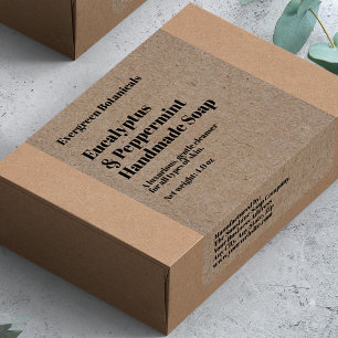 Modern Kraft Paper Style Soap Product Label