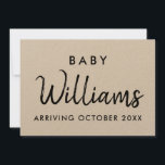 Modern Kraft Pregnancy Announcement Card<br><div class="desc">Modern minimalist personalised name kraft pregnancy announcement card. Let your friends and family know you are expecting with this elegant minimal design.</div>