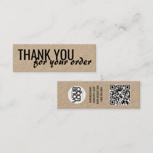 Modern Kraft Thank You for Your Order Busines Mini Business Card