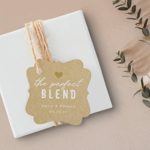 Modern Kraft The Perfect Blend Wedding Coffee Favour Tags
