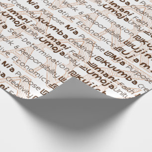 Modern Kwanzaa Gift Wrap Brown