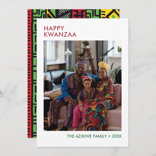 Modern Kwanzaa Photo Holiday Card (Front/Back)