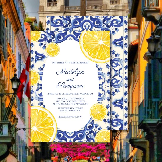 Modern La Dolce vita Lemon wedding Invitation (Creator Uploaded)