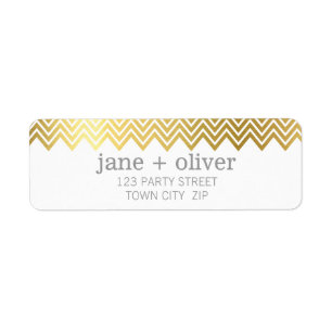 MODERN LABEL chevron pattern cute gold foil grey
