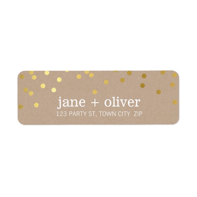 MODERN LABEL cute confetti spots gold eco kraft (Front)