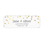 MODERN LABEL cute confetti spots gold foil<br><div class="desc">NOTE - the gold foil image is a printed picture Adhere to the back of your envelopes as a classy, personalised return address label. Setup as a template it is simple for you to add your own details, or hit the customise button and you can add or change text, fonts,...</div>