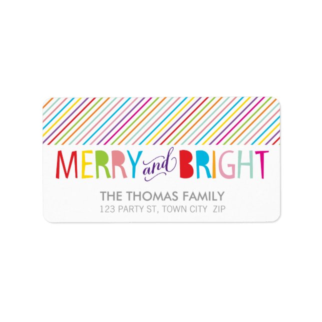 MODERN LABEL merry & bright bold colourful type (Front)
