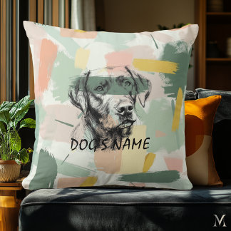 Modern Labrador Portrait – Abstract Brushstroke Cushion