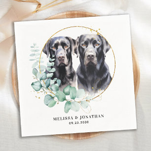 Modern Labrador Retriever Custom Pet Dog Wedding Napkin