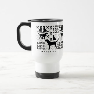 Modern Labrador Retriever Dogs & Love Paws Travel Mug