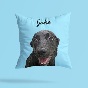 Modern Labrador Retriever Illustration   Add Name Cushion