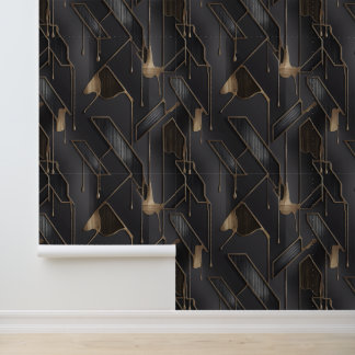Modern Labyrinth No. 3 (Metallic) Luxury Wallpaper