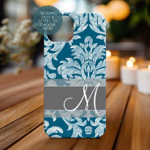 Modern Lace Damask Pattern - Blue Grey