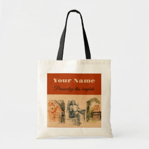 modern ladies and houses tote bag