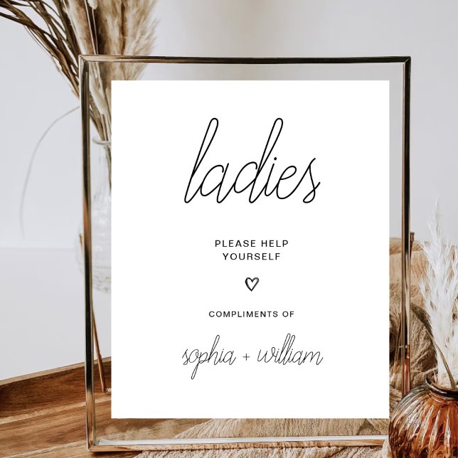Modern Ladies Room Minimalist Wedding Bathroom Poster (Creator Uploaded)