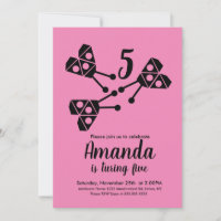 Modern Ladybug Bug Geometrical Birthday Pink