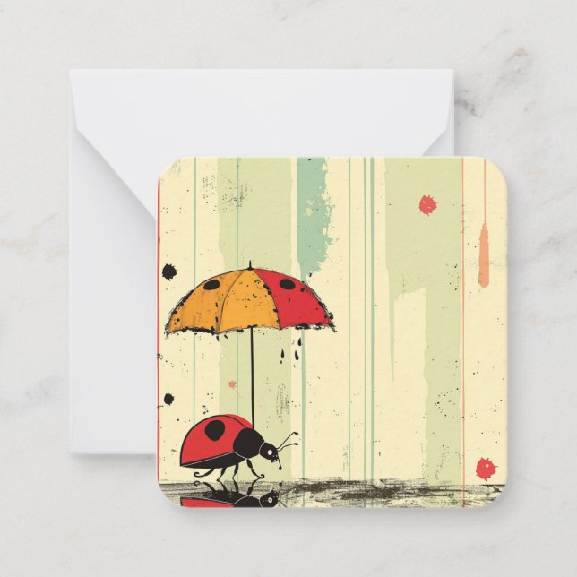 Modern Ladybug Chic Card (Front)
