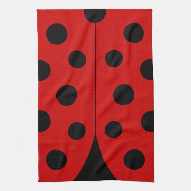Modern Ladybug Kitchen Towel (Vertical)