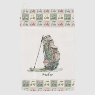 Modern Lady's Golf Bag Monogrammed Towel