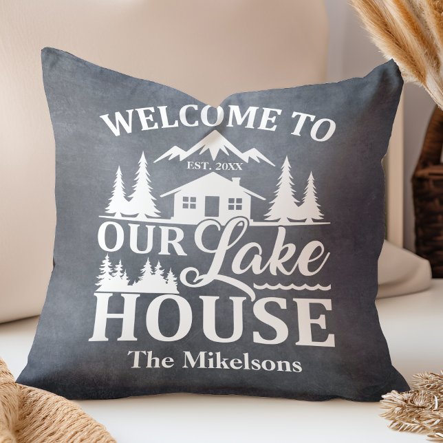Modern Lake House Family Name Cushion (Creator Uploaded)