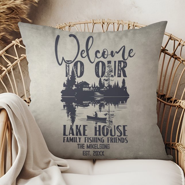 Modern Lake House Family Name Cushion (Creator Uploaded)