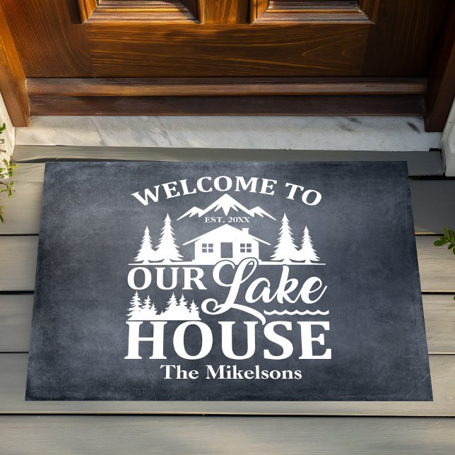 Modern Lake House Family Name Doormat (Creator Uploaded)