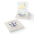 Modern Lake House Family Name Nautical | Navy Blue