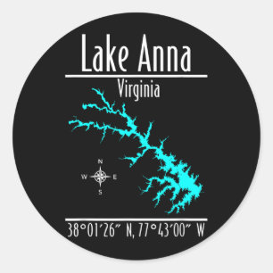 Modern Lake Virginia Classic Round Sticker