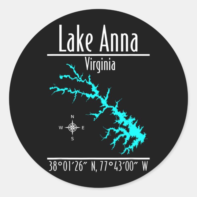 Modern Lake Virginia Classic Round Sticker (Front)