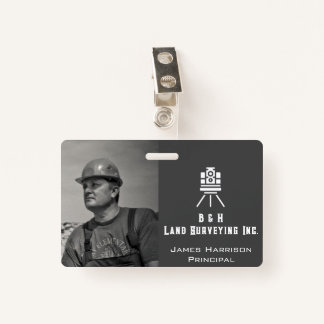 Modern Land Surveyor Business Photo ID ID Badge