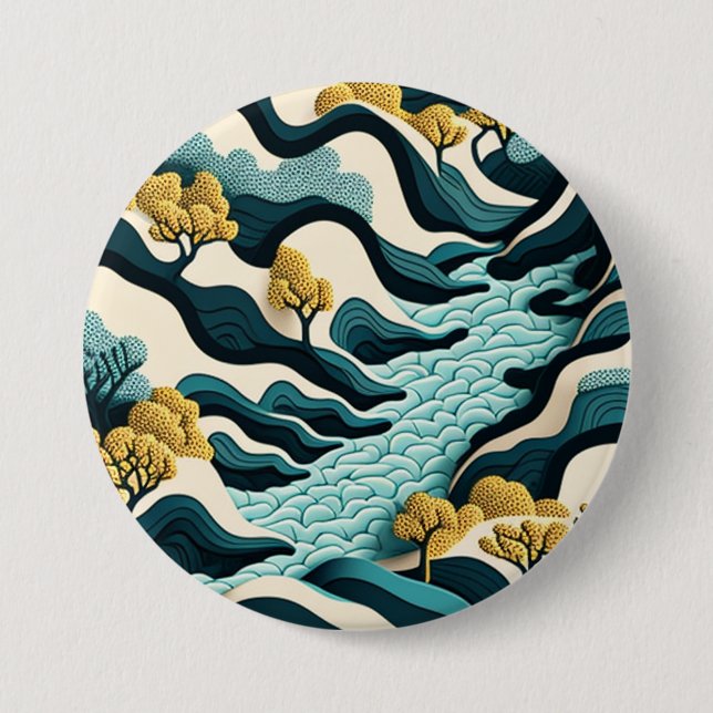 Modern Landscape 7.5 Cm Round Badge (Front)