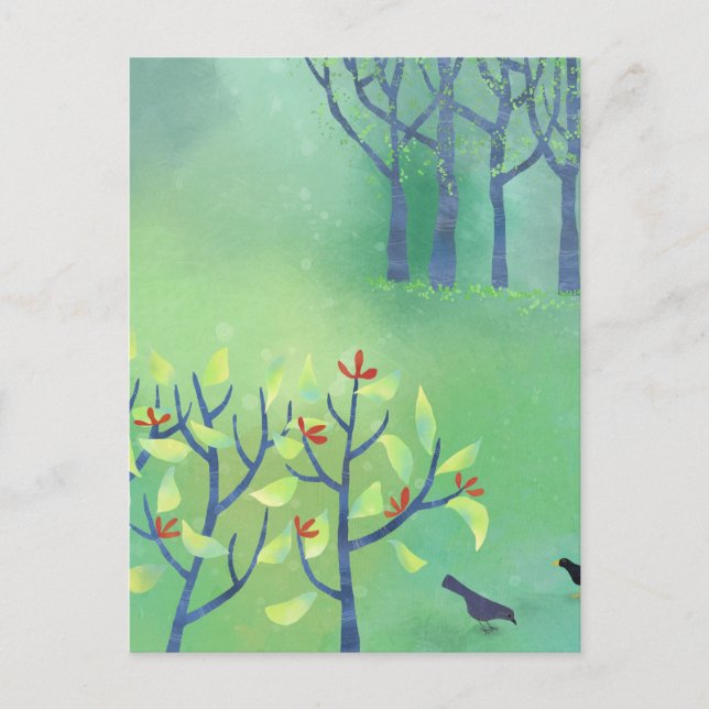 Modern Landscape Green Postcard (Front)