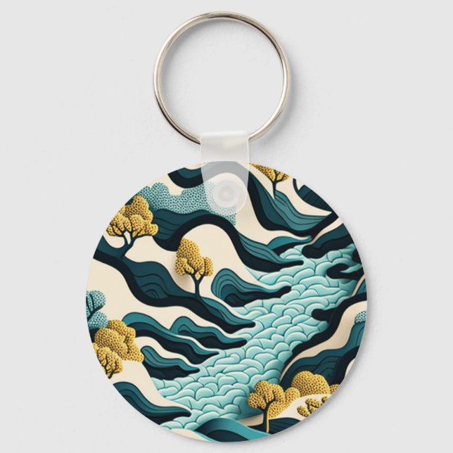 Modern Landscape Key Ring (Front)