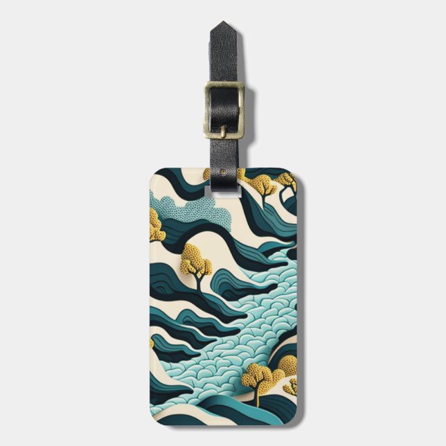 Modern Landscape Luggage Tag (Front Vertical)