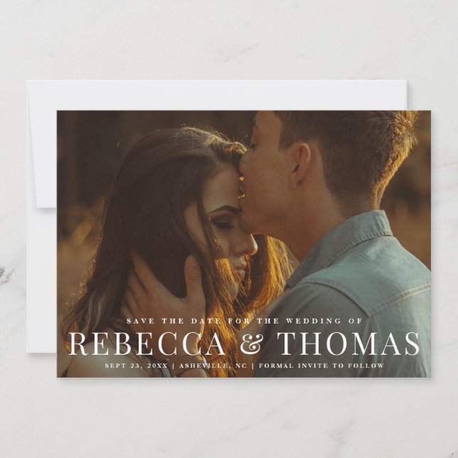 Modern landscape photo wedding save the date (Front)