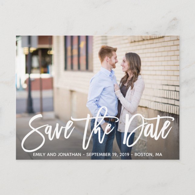 Modern Landscape Picture Save The Date Postcard (Front)