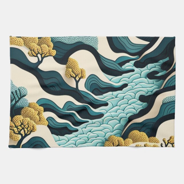 Modern Landscape Tea Towel (Horizontal)