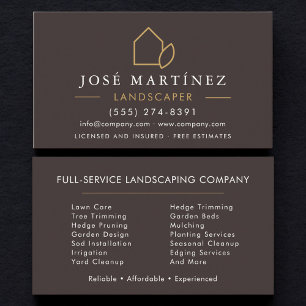 Modern Landscaper Lawn Service Business Card
