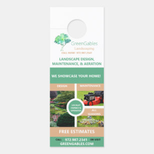 Modern Landscaping and Lawn Care Multiphoto Door Hanger
