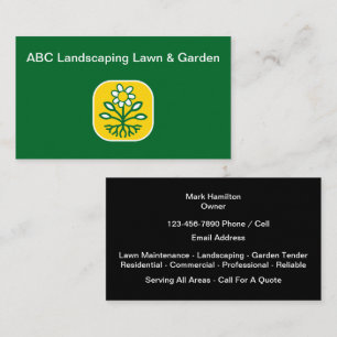 Modern Landscaping Lawn Gardening Business Card