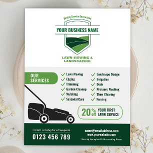 Modern Landscaping Lawn Mowing Marketing Flyer