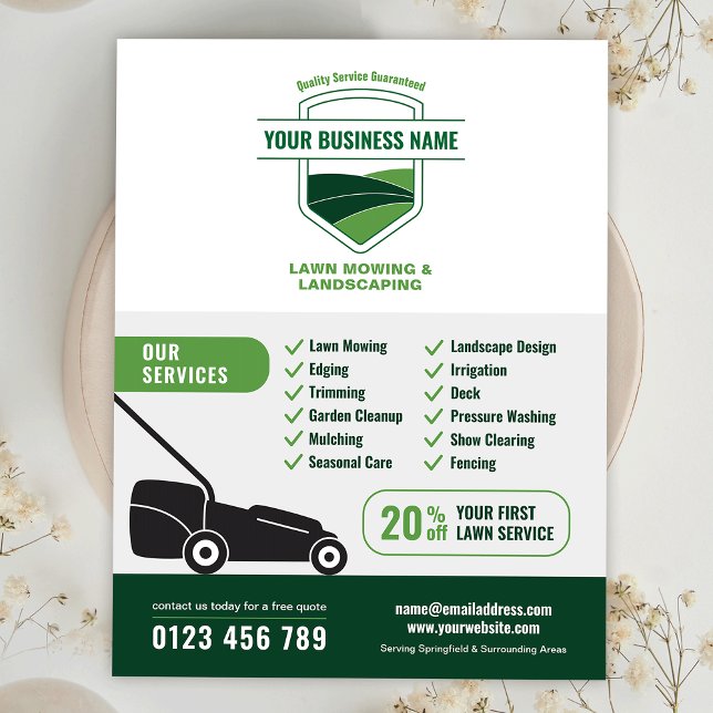Modern Landscaping Lawn Mowing Marketing Flyer (Modern Landscaping Lawn Mowing Marketing Flyer)