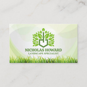 Modern Landscaping Logo   Grass Business Card