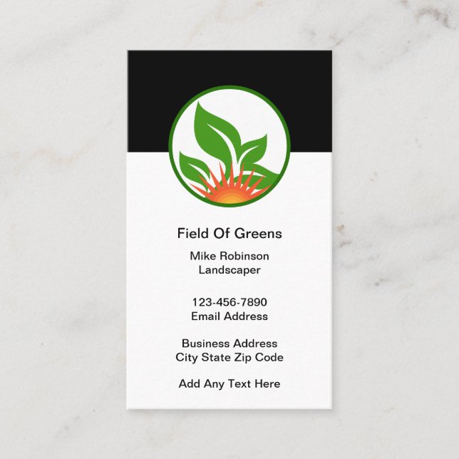 Modern Landscaping Vertical Business Cards (Front)
