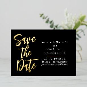 Modern Large Font on Black Save the Date