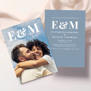 Modern Large Monogram Initials Photo Save The Date