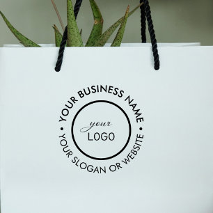 Modern Large Round Company Custom Logo Slogan Rubber Stamp