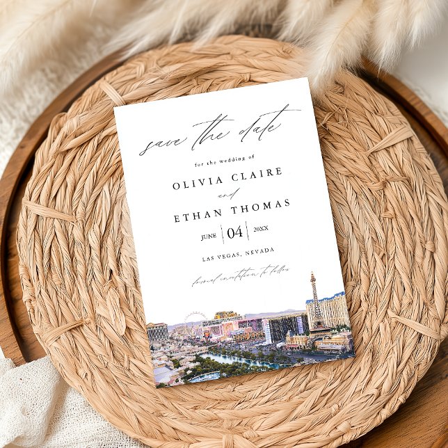 Modern Las Vegas Skyline Destination Wedding Save The Date (Creator Uploaded)