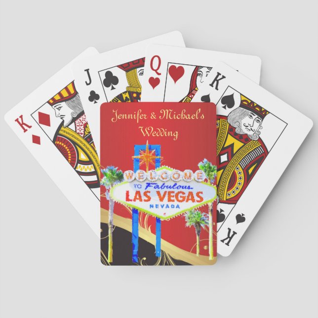 Modern Las Vegas Wedding  Playing Cards (Back)